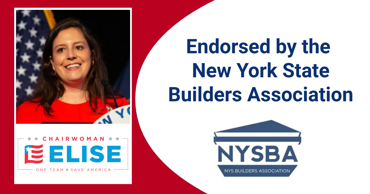 New York State Builders Association (NYSBA) Endorses Elise Stefanik’s ...